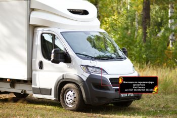 1 269 р. Реснички на фары (глянец (под покраску)) RA  Fiat Ducato  290 (2014-2024) (Неокрашенные)  с доставкой в г. Омск. Увеличить фотографию 3