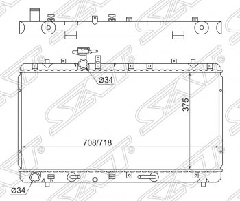 Радиатор двигателя SAT (трубчатый, МКПП/АКПП) Suzuki SX4 GYC21S дорестайлинг седан (2006-2012)