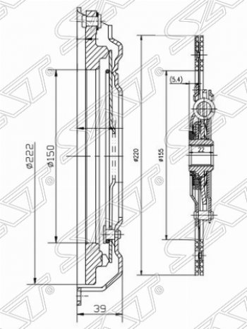 Комплект сцепления SAT (1.4,1.6,1.6Ti) Ford Fiesta 6 хэтчбэк 5 дв. дорестайлинг (2008-2012)