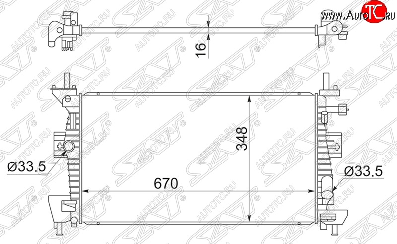 5 799 р. Радиатор двигателя SAT (пластинчатый, 1.6/1.8/2.0, МКПП/АКПП) Ford C-max Mk2 дорестайлинг (2010-2015)  с доставкой в г. Омск