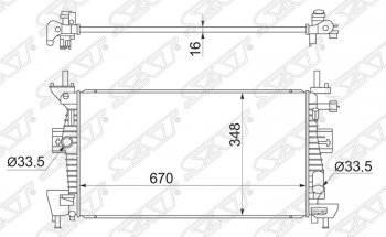 4 799 р. Радиатор двигателя SAT (трубчатый, 1.6/1.8/2.0, МКПП/АКПП) Ford Focus 3 седан рестайлинг (2014-2019)  с доставкой в г. Омск. Увеличить фотографию 1
