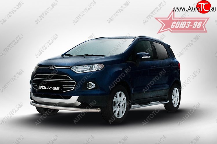 13 832 р. Защита переднего бампера одинарная Souz-96 (d60) Ford EcoSport дорестайлинг (2013-2019)  с доставкой в г. Омск