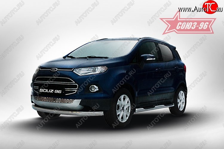 16 109 р. Защита переднего бампера из овальной трубы (d75х42) Souz-96 Ford EcoSport дорестайлинг (2013-2019)  с доставкой в г. Омск