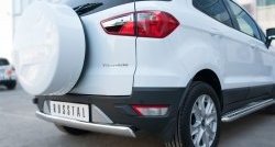 15 649 р. Защита заднего бампера (Ø75x42 мм, нержавейка) Russtal Ford EcoSport дорестайлинг (2013-2019)  с доставкой в г. Омск. Увеличить фотографию 2