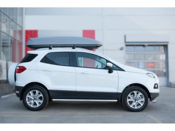 12 849 р. Защита порогов (труба D63 мм) Russtal Ford EcoSport дорестайлинг (2013-2019) (Защита порогов с заглушками на торцах (вариант 2))  с доставкой в г. Омск. Увеличить фотографию 2