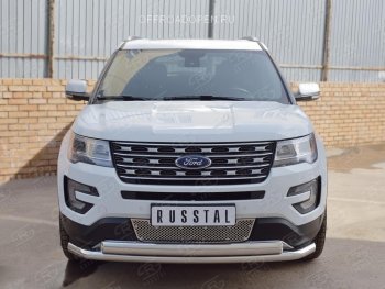 3 689 р. Решетка радиатора Russtal лист Ford Explorer U502 1-ый рестайлинг, 5 дв. (2015-2018) (Неокрашенная)  с доставкой в г. Омск. Увеличить фотографию 3