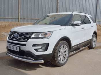 14 899 р. Одинарная защита переднего бампера диаметром 76 мм  Ford Explorer  U502 (2015-2019) 1-ый рестайлинг, 5 дв., 2-ой рестайлинг, 5 дв.  с доставкой в г. Омск. Увеличить фотографию 2