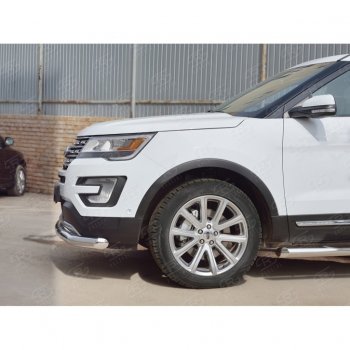 14 899 р. Одинарная защита переднего бампера диаметром 76 мм  Ford Explorer  U502 (2015-2019) 1-ый рестайлинг, 5 дв., 2-ой рестайлинг, 5 дв.  с доставкой в г. Омск. Увеличить фотографию 3