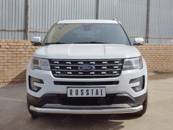 14 899 р. Одинарная защита переднего бампера диаметром 76 мм  Ford Explorer  U502 (2015-2019) 1-ый рестайлинг, 5 дв., 2-ой рестайлинг, 5 дв.  с доставкой в г. Омск. Увеличить фотографию 4