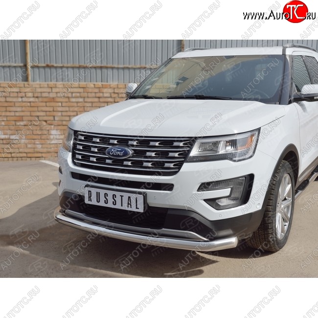 14 899 р. Одинарная защита переднего бампера диаметром 76 мм  Ford Explorer  U502 (2015-2019) 1-ый рестайлинг, 5 дв., 2-ой рестайлинг, 5 дв.  с доставкой в г. Омск