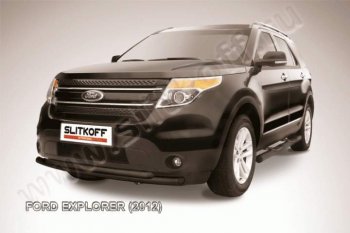 Защита переднего бампера d57/d57 Slitkoff Ford Explorer U502 дорестайлинг (2010-2016)