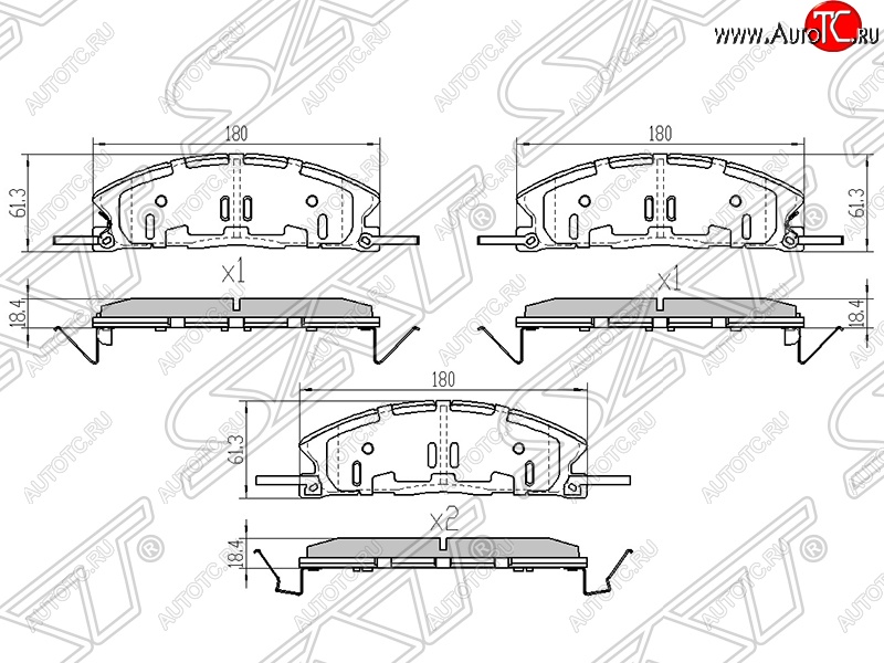 1 669 р. Колодки тормозные SAT (передние) Ford Explorer U502 дорестайлинг (2010-2016)  с доставкой в г. Омск