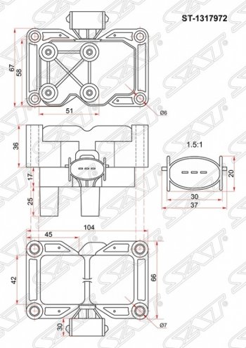 1 499 р. Катушка зажигания SAT (модуль) Ford Fiesta 5 хэтчбэк 5 дв. дорестайлинг (2001-2005)  с доставкой в г. Омск. Увеличить фотографию 1