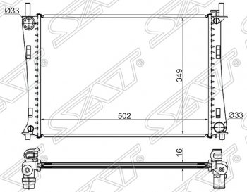 4 499 р. Радиатор двигателя SAT (пластинчатый, 1.25/1.3/1.4/1.6, МКПП/АКПП) Ford Fiesta 5 хэтчбэк 5 дв. дорестайлинг (2001-2005)  с доставкой в г. Омск. Увеличить фотографию 1