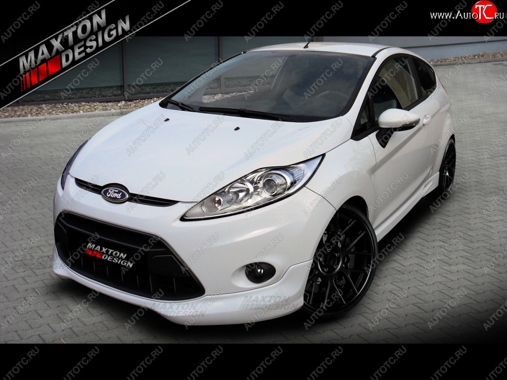 21 149 р. Накладка на передний бампер Maxton Ford Fiesta 6 хэтчбэк 3 дв. дорестайлинг (2008-2013)  с доставкой в г. Омск