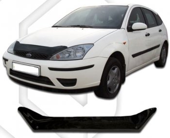 1 839 р. Дефлектор капота CA-Plastic Ford Focus 1 седан дорестайлинг (1998-2002) (Classic черный, Без надписи)  с доставкой в г. Омск. Увеличить фотографию 1