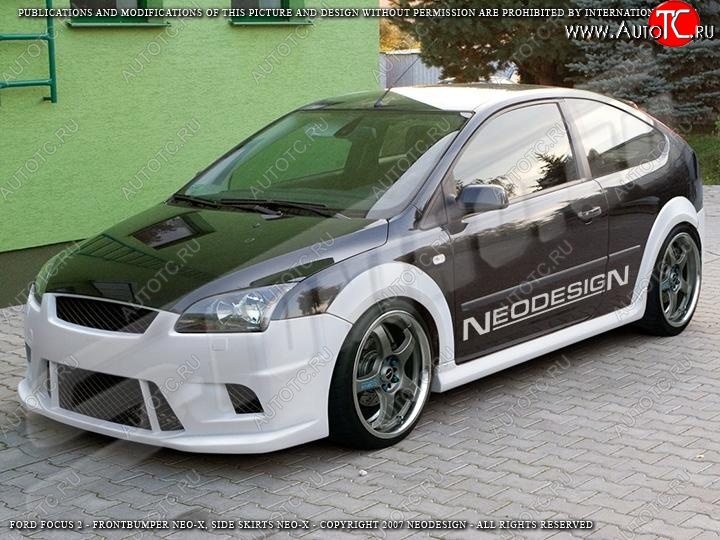 14 199 р. Пороги накладки Neodesign Ford Focus 2 хэтчбэк 3 дв. рестайлинг (2007-2011)  с доставкой в г. Омск