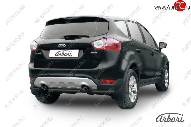 7 019 р. Защита заднего бампера Arbori (черная, 1 труба d57 mm). Ford Kuga 1 (2008-2013)  с доставкой в г. Омск