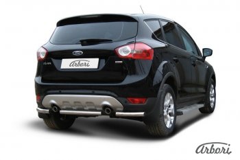 6 389 р. Защита заднего бампера Arbori (нержавейка, 1 труба d57 mm). Ford Kuga 1 (2008-2013)  с доставкой в г. Омск. Увеличить фотографию 2