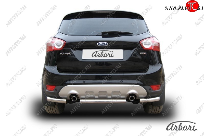 6 389 р. Защита заднего бампера Arbori (нержавейка, 1 труба d57 mm). Ford Kuga 1 (2008-2013)  с доставкой в г. Омск