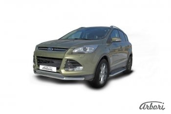 12 869 р. Защита переднего бампера Arbori (нержавейка, 1 труба d57 mm) Ford Kuga 2 дорестайлинг (2013-2016)  с доставкой в г. Омск. Увеличить фотографию 2