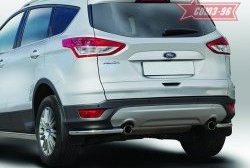 7 604 р. Защита заднего бампера из боковых уголков Souz-96 (d42)  Ford Kuga  2 (2013-2016) дорестайлинг  с доставкой в г. Омск. Увеличить фотографию 1