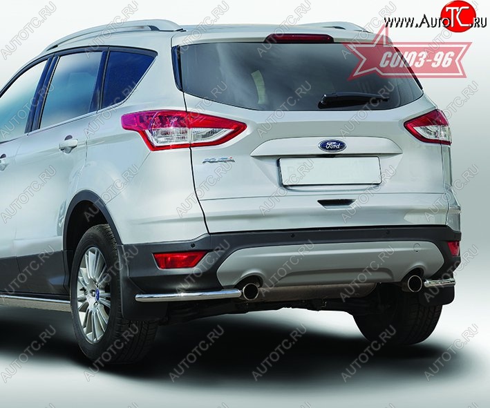 7 604 р. Защита заднего бампера из боковых уголков Souz-96 (d42)  Ford Kuga  2 (2013-2016) дорестайлинг  с доставкой в г. Омск