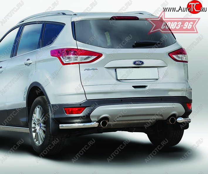 8 189 р. Защита заднего бампера из боковых уголков Souz-96 (d60) Ford Kuga 2 дорестайлинг (2013-2016)  с доставкой в г. Омск