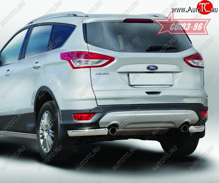 10 799 р. Защита заднего бампера из боковых уголков Souz-96 (d76х42) Ford Kuga 2 дорестайлинг (2013-2016)  с доставкой в г. Омск