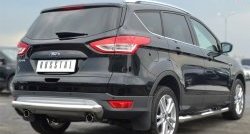 12 249 р. Одинарная защита заднего бампера из трубы диаметром 76 мм SLITKOFF Ford Kuga 2 дорестайлинг (2013-2016)  с доставкой в г. Омск. Увеличить фотографию 3