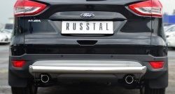 Одинарная защита заднего бампера из трубы диаметром 76 мм SLITKOFF Ford Kuga 2 дорестайлинг (2013-2016)