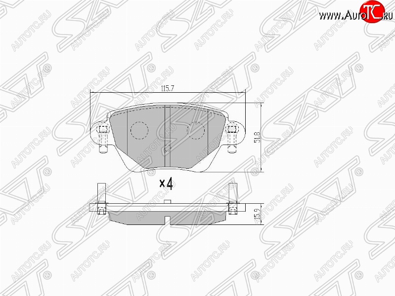 1 159 р. Колодки тормозные SAT (задние) Ford Mondeo Mk3,B4Y дорестайлинг, седан (2000-2003)  с доставкой в г. Омск