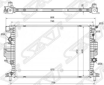 Радиатор двигателя SAT (пластинчатый, 1,5T/2,0T, МКПП/АКПП) Ford Mondeo MK5 CD391 рестайлинг, седан (2019-2025)