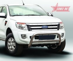 Защита переднего бампера Souz-96 (d76) Ford Ranger DoubleCab дорестайлинг (2011-2016)