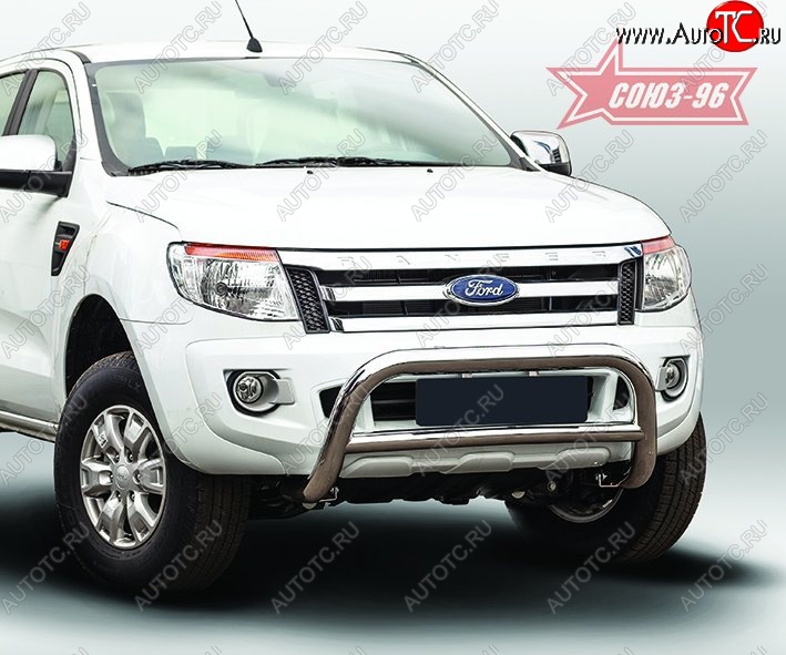 15 614 р. Защита переднего бампера Souz-96 (d76) Ford Ranger DoubleCab дорестайлинг (2011-2016)  с доставкой в г. Омск