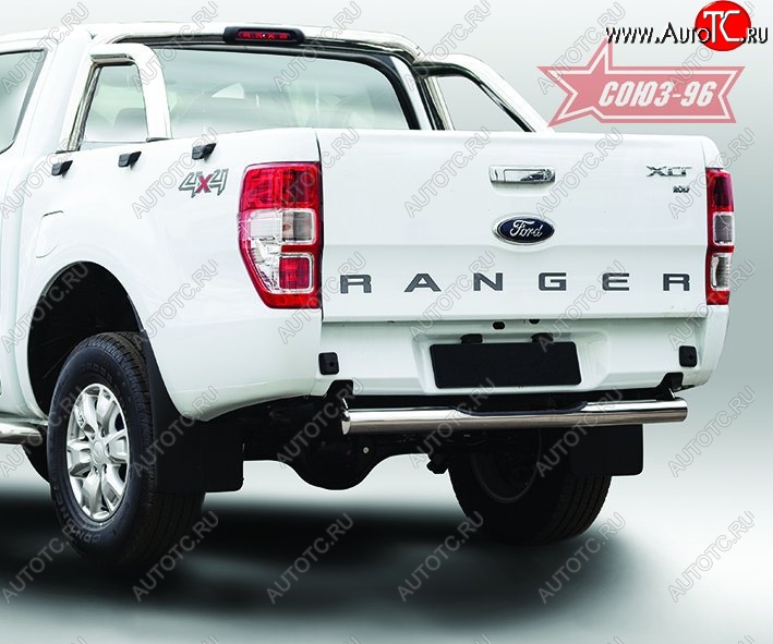 12 059 р. Защита заднего бампера с проступью Souz-96 (d76) Ford Ranger RapCab дорестайлинг (2011-2016)  с доставкой в г. Омск