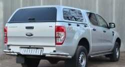 26 699 р. Защита заднего бампера (2 трубы Ø63 мм уголки, нержавейка) Russtal Ford Ranger RapCab дорестайлинг (2011-2016)  с доставкой в г. Омск. Увеличить фотографию 3