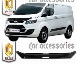 1 839 р. Дефлектор капота CA-Plastic  Ford Tourneo Custom (2012-2018) дорестайлинг (Classic черный, Без надписи)  с доставкой в г. Омск. Увеличить фотографию 1