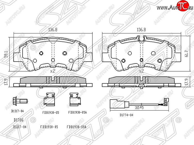 1 429 р. Колодки тормозные SAT (задние) Ford Transit Custom дорестайлинг (2012-2018)  с доставкой в г. Омск