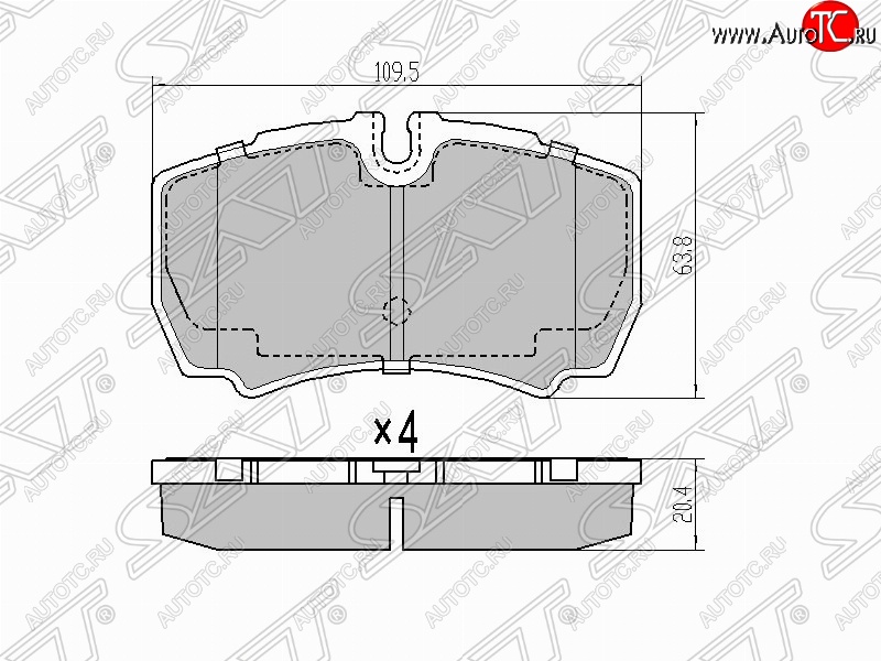 1 379 р. Колодки тормозные задние SAT  Ford Transit (2006-2014) цельнометаллический фургон  с доставкой в г. Омск