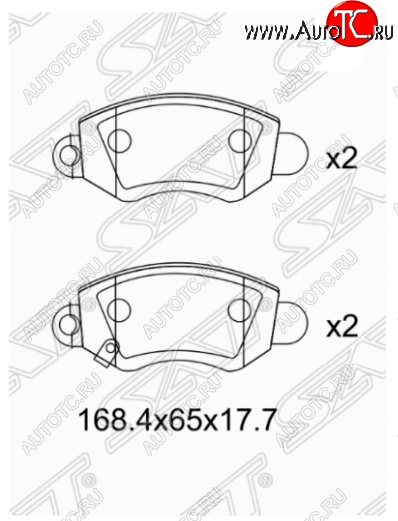 1 329 р. Комплект передних тормозных колодок SAT  Ford Transit (2000-2006) цельнометаллический фургон дорестайлинг  с доставкой в г. Омск