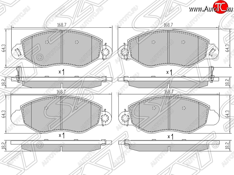 1 699 р. Колодки тормозные SAT (передние) Ford Transit цельнометаллический фургон дорестайлинг (2000-2006)  с доставкой в г. Омск