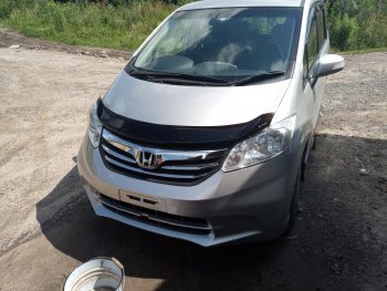 1 759 р. Дефлектор капота (GB3) CA-Plastic  Honda Freed  GB3,GB4 (2008-2011) минивэн дорестайлинг (Classic черный, Без надписи)  с доставкой в г. Омск. Увеличить фотографию 3