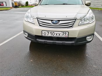 2 299 р. Дефлектор капота CA-Plastiс  Subaru Outback ( BR/B14,  BR,) (2009-2015) дорестайлинг универсал, B14)  рестайлинг универсал (Шелкография серебро)  с доставкой в г. Омск. Увеличить фотографию 2