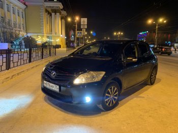 1 759 р. Дефлектор капота CA-Plastiс Toyota Auris E150 хэтчбэк 5 дв. рестайлинг (2010-2012) (Classic черный, Без надписи)  с доставкой в г. Омск. Увеличить фотографию 2