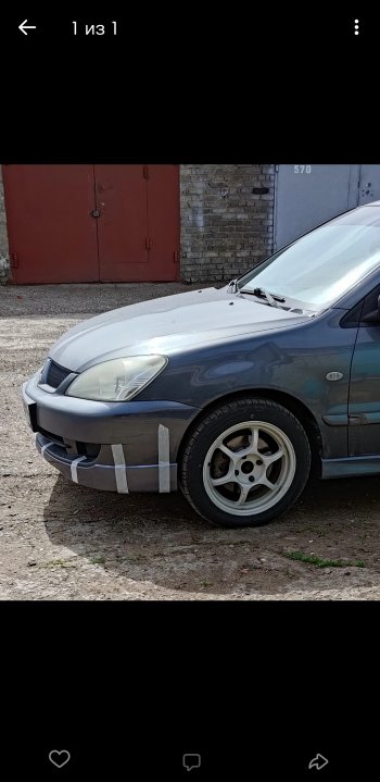 5 749 р. Накладка переднего бампера Sport 2.0 Mitsubishi Lancer 9 2-ой рестайлинг седан (2005-2009) (Неокрашенная)  с доставкой в г. Омск. Увеличить фотографию 2