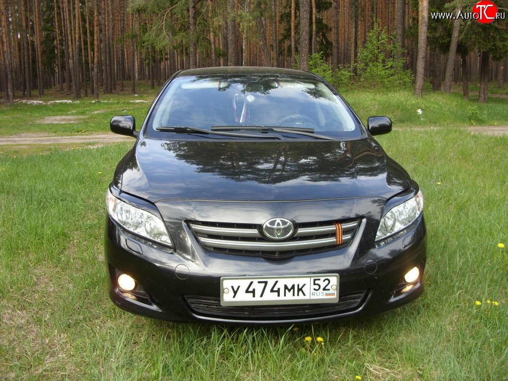 699 р. Комплект ресничек на фары Sport  Toyota Corolla  E150 (2006-2010) седан дорестайлинг (Неокрашенные)  с доставкой в г. Омск