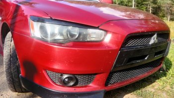 579 р. Реснички на фары Style Mitsubishi Lancer 10 седан дорестайлинг (2007-2010) (Неокрашенные)  с доставкой в г. Омск. Увеличить фотографию 5