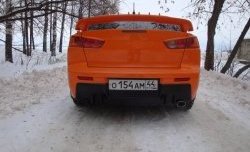 5 399 р. Накладка Evo на задний бампер  Mitsubishi Lancer  10 (2007-2017) седан дорестайлинг, седан рестайлинг (Неокрашенная)  с доставкой в г. Омск. Увеличить фотографию 4