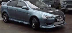 31 799 р. Пластиковый капот Evo Mitsubishi Lancer 10 седан рестайлинг (2011-2017) (Неокрашенный)  с доставкой в г. Омск. Увеличить фотографию 8